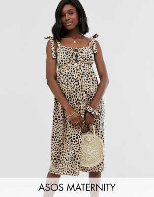 asos leopard maternity dress
