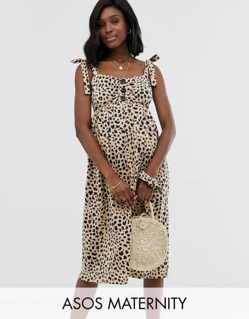 Asos leopard shop maternity dress