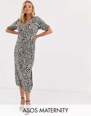 asos leopard maternity dress