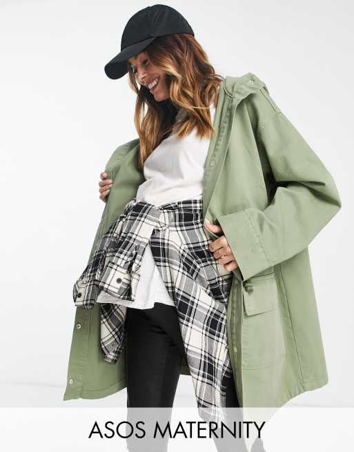 ASOS DESIGN Maternity - Let parka i salviegrøn