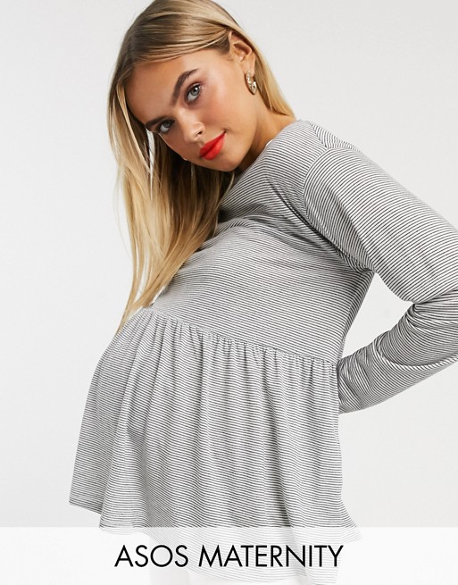 ASOS DESIGN Maternity lightweight smock in textured stripe