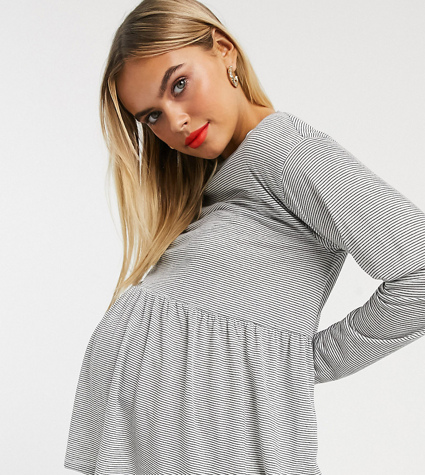 ASOS DESIGN Maternity lightweight smock in textured stripe-Multi