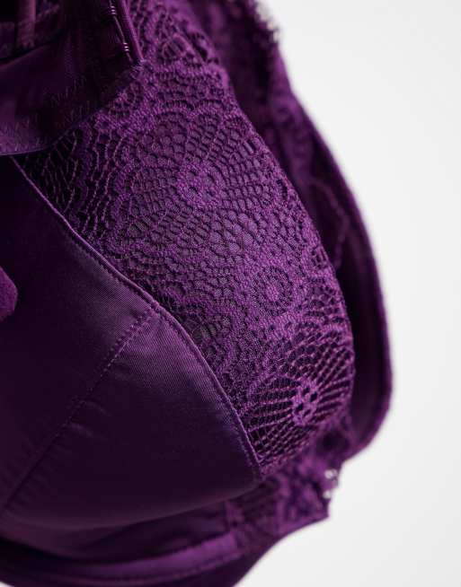 ASOS DESIGN Maternity - Lilla amme-BH med polstring, blonder og dyb udskæring, 4 af 4