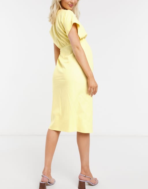 Asos yellow store maternity dress