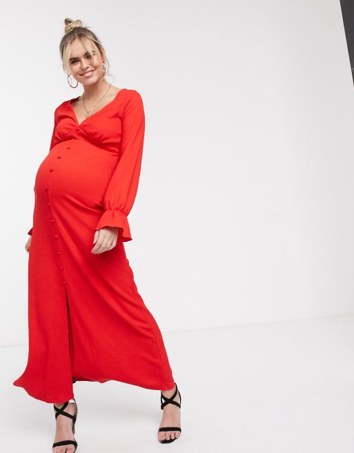 Asos red hot sale maternity dress