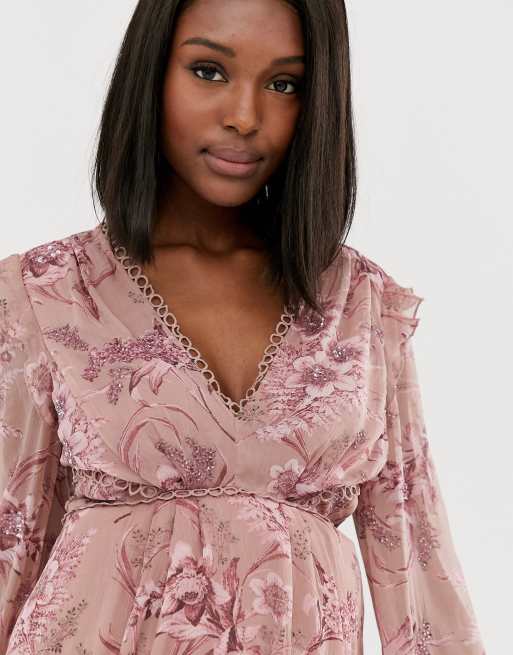 Asos long sleeve maternity dress sale