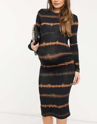 long sleeve backless midi dress