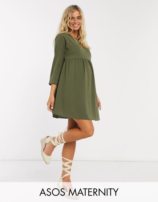 ASOS Maternity ASOS DESIGN Maternity textured smock mini dress in