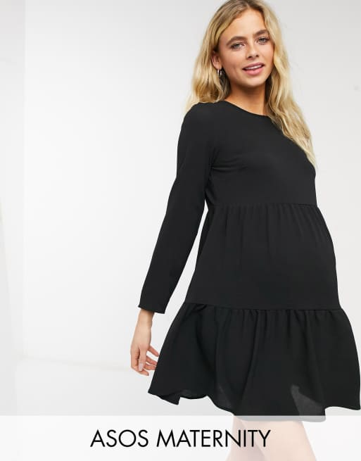 Asos black maternity store dress