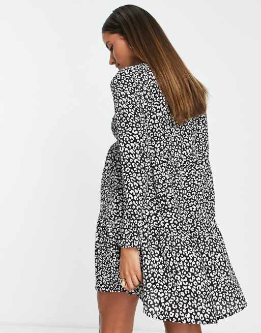 Topshop Maternity satin shirt dress in animal print, ASOS