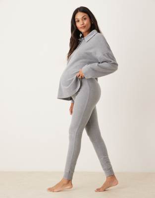 ASOS Maternity ASOS DESIGN Maternity lounge mix & match lightweight fleece legging in light grey