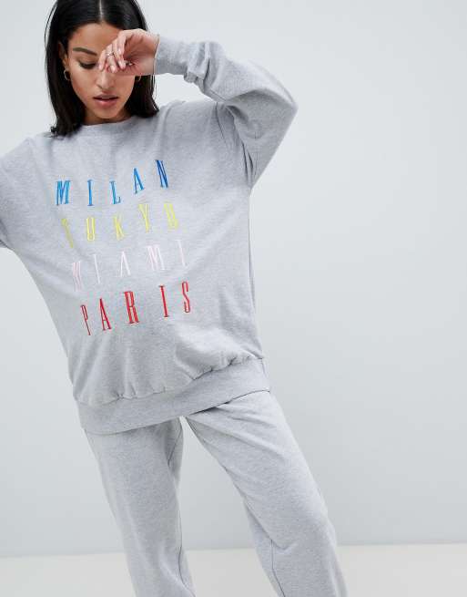 ASOS DESIGN - Maternity - Oversized loungetop met joggingbroek, 2 van 3