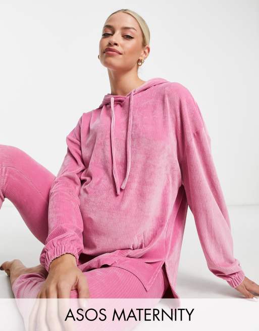 ASOS DESIGN lounge set oversized sweatshirt & sweatpants in pink