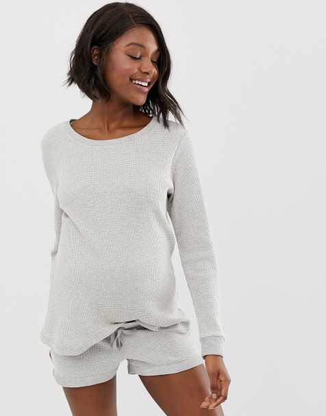 ASOS DESIGN Maternity lounge waffle sweat