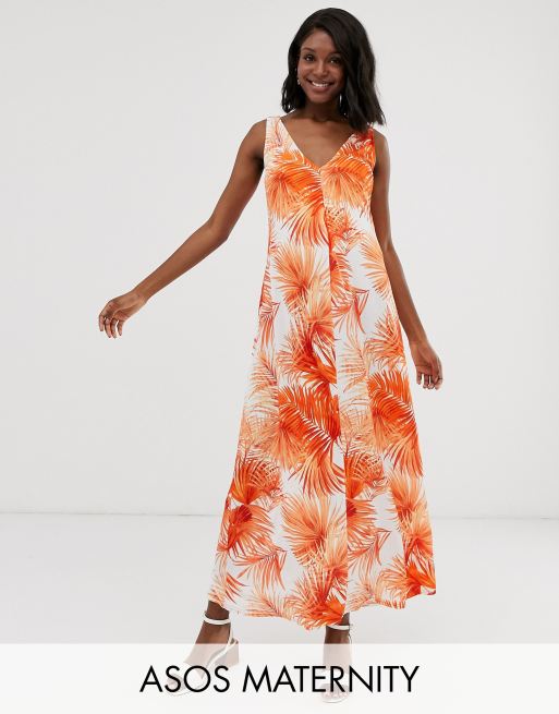 Asos palm print outlet dress