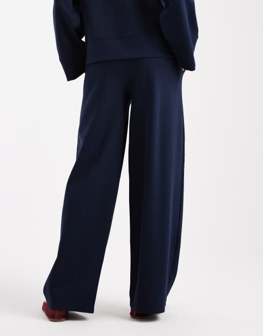 ASOS DESIGN Maternity – Marinblå byxor med vida ben och interlocksömmar, 4 av 5
