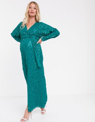 asos design one shoulder sparkle velvet maxi dress
