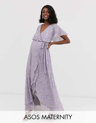 sequin maternity maxi dress