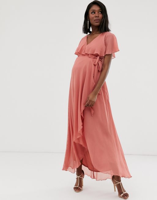 Asos design maxi dress with hot sale cape back and dipped hem