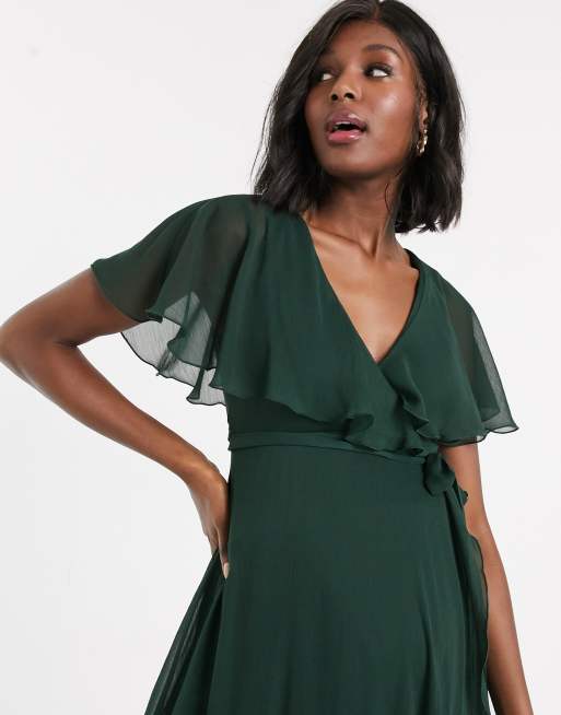 Asos design cape back 2024 dipped hem maxi dress