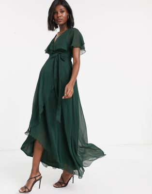 green maternity maxi dress