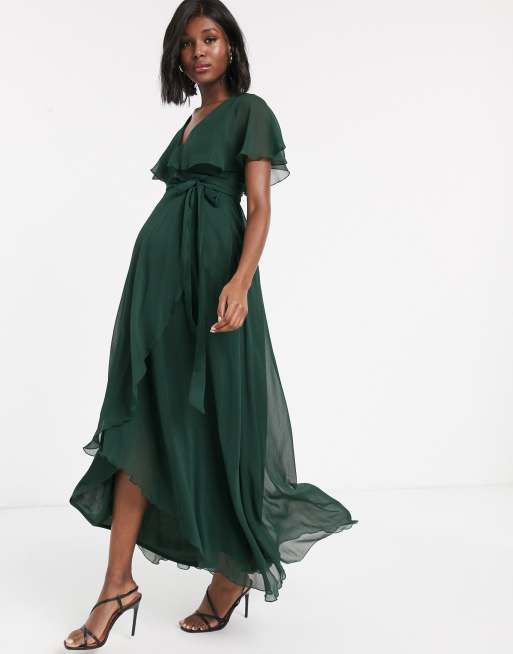 Asos design cape back shop dipped hem maxi dress