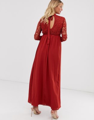 asos long red dress