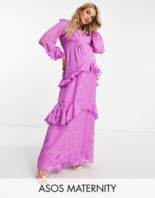 Asos purple cheap maxi dress