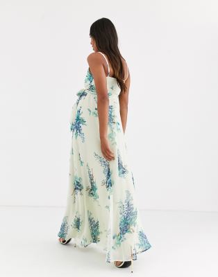 turquoise maternity maxi dress