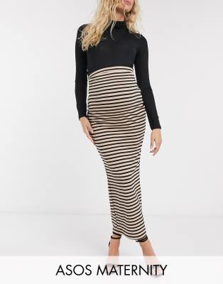 tan maternity skirt