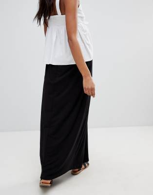 maternity white maxi skirt