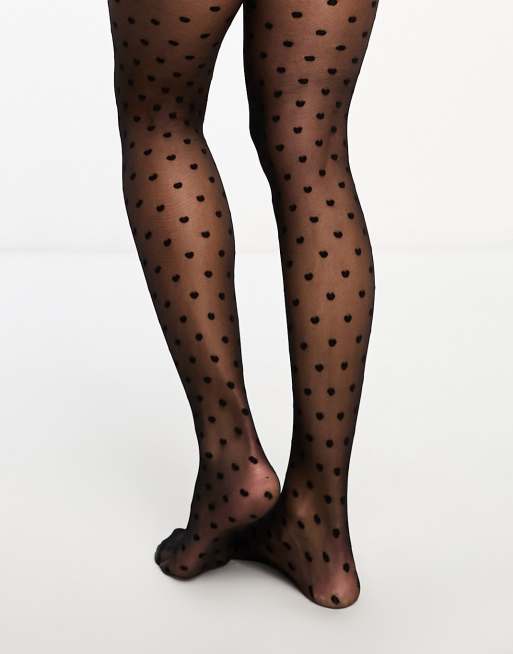 ASOS DESIGN Maternity meduim polka dot tights in black