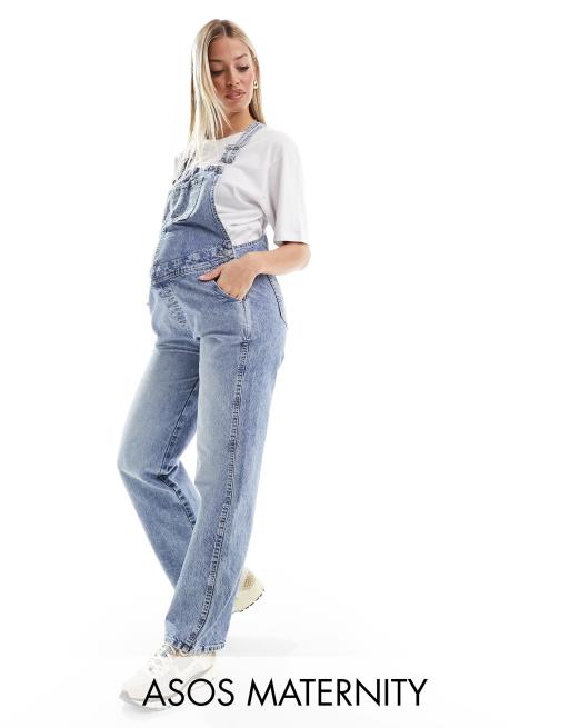 FhyzicsShops DESIGN Maternity - Mellemblå overalls i denim