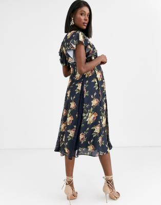 asos navy maternity dress