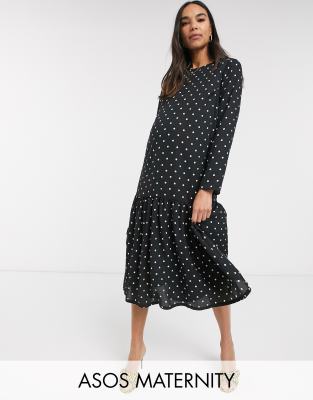 asos design polka dot dress