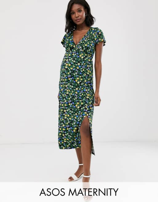 ASOS DESIGN Maternity midi tea dress in floral print | ASOS