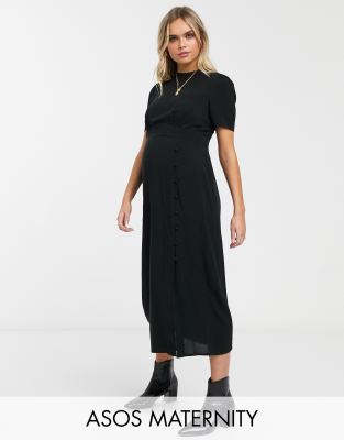 asos black maternity dress