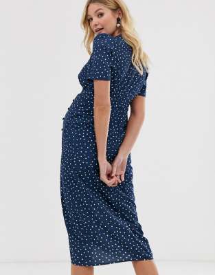 asos maternity polka dot dress