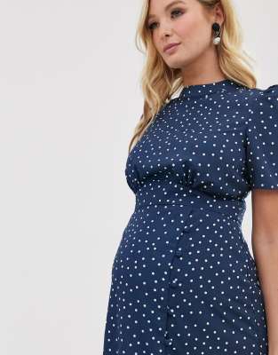 asos maternity polka dot dress