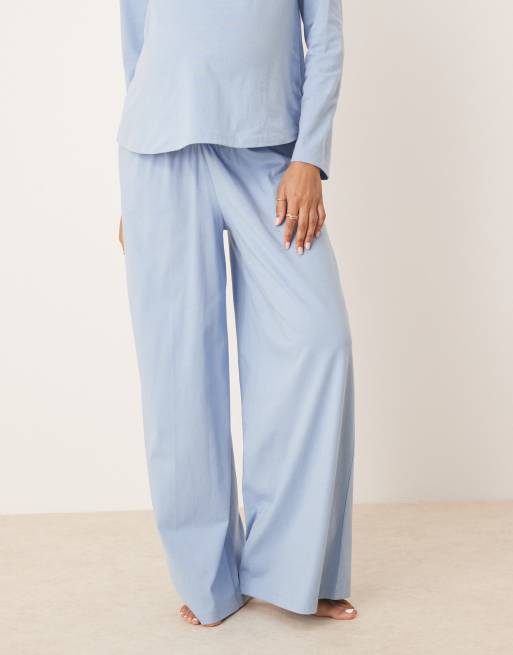 ASOS DESIGN Maternity – Mieszaj i łącz – Niebieskie spodnie od piżamy, 2 z 4