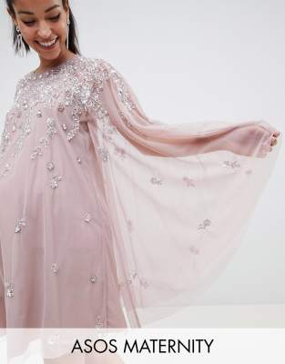 asos embellished cape dress