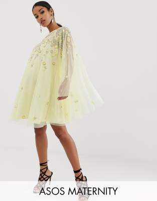 asos embellished cape dress