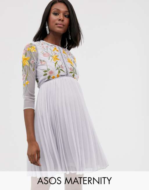 Asos white pleated sales skirt