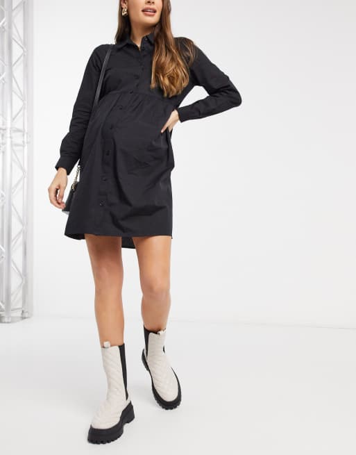 Asos black maternity dress clearance