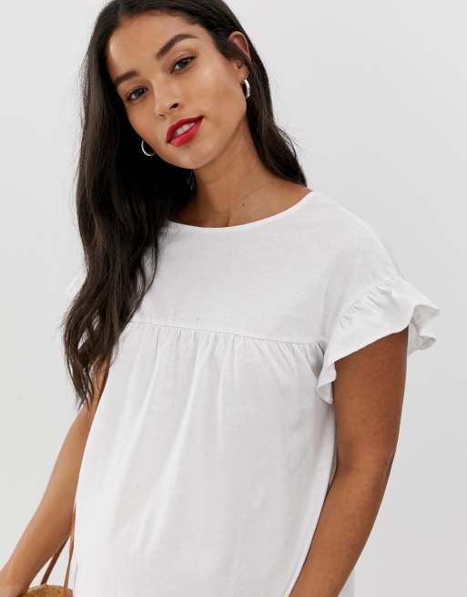 Asos design mini reversible cotton slub smock dress sales