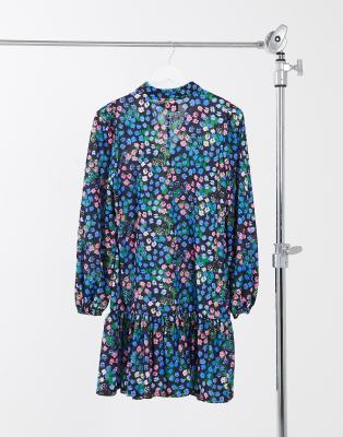 bright blue floral dress