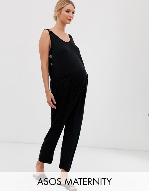 ASOS DESIGN Maternity minimal jumpsuit with button detail | ASOS