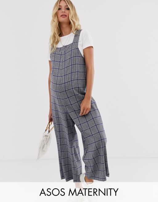 Asos Design Maternity Minimal Jumpsuits In Check Asos