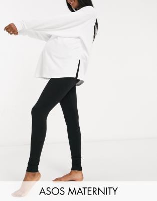 Asos Maternity Asos Design Maternity Mix-and-match Jersey Pajama Leggings In Black