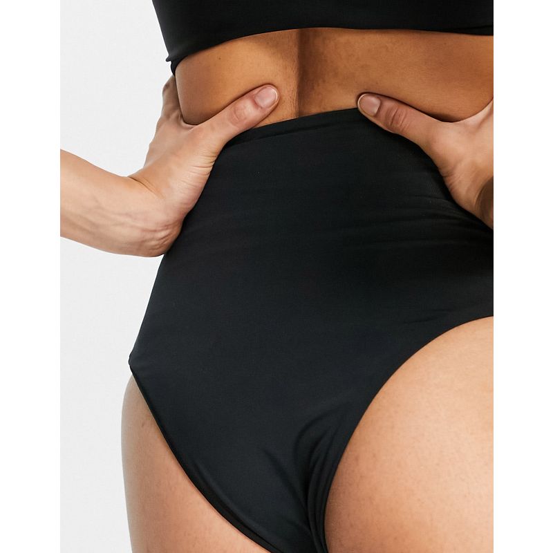 Costumi e Moda mare Bikini DESIGN Maternity - Mix and Match - Slip bikini a vita alta raccolti in vita in tessuto riciclato nero